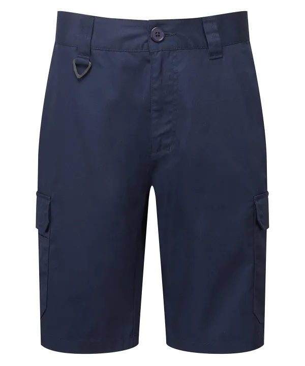 Unisex Checked Stretch Workwear Cargo Shorts