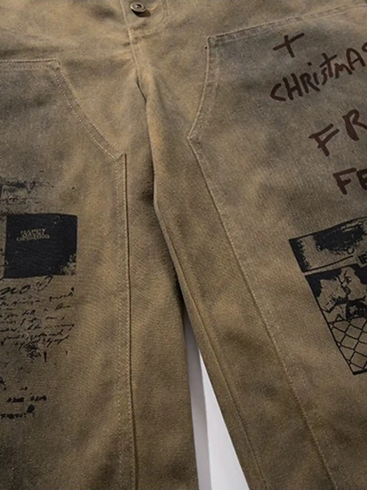 Wide-Leg Printed Jorts