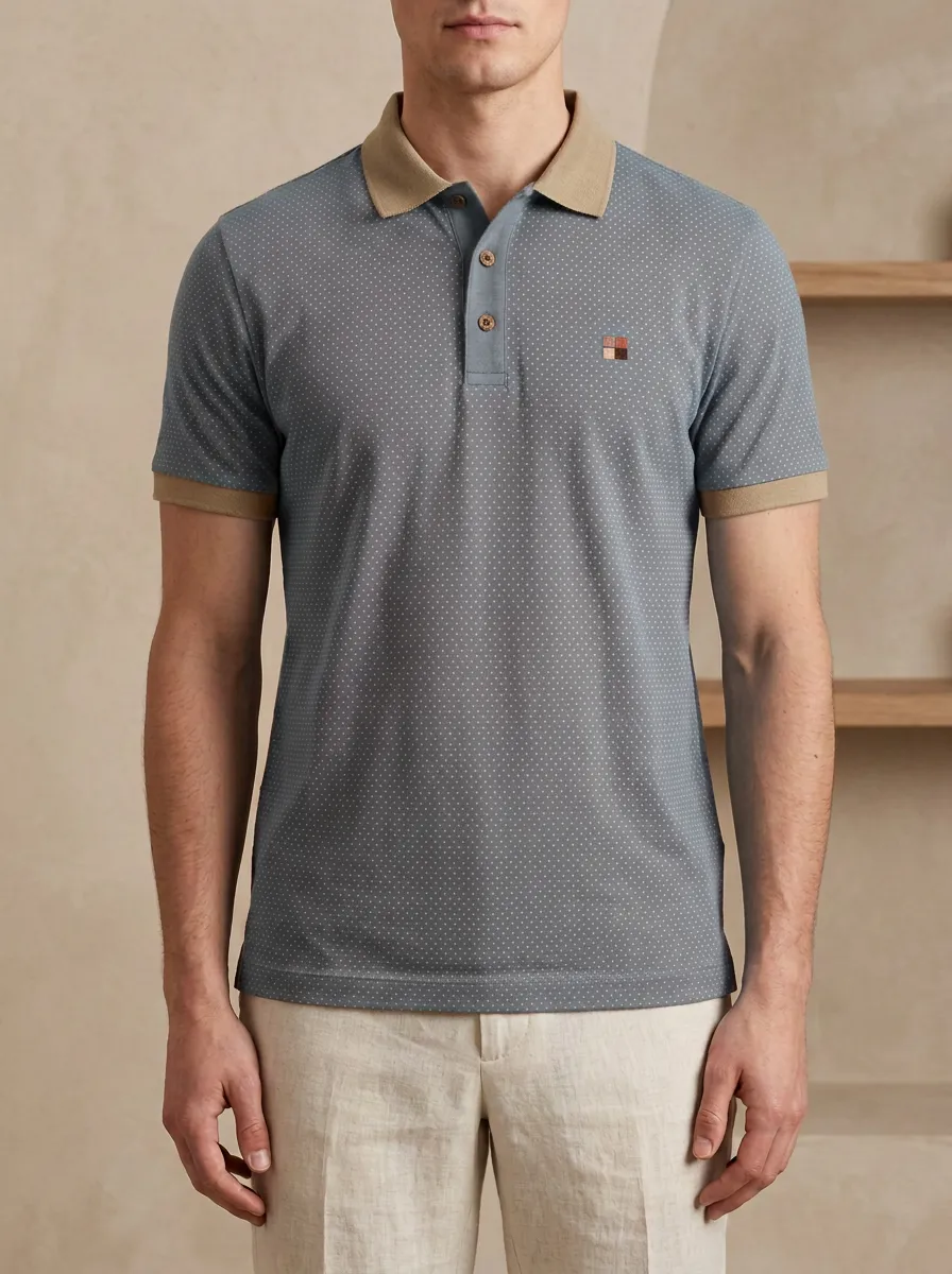 Refined Polka-Dot Men's Polo Shirt