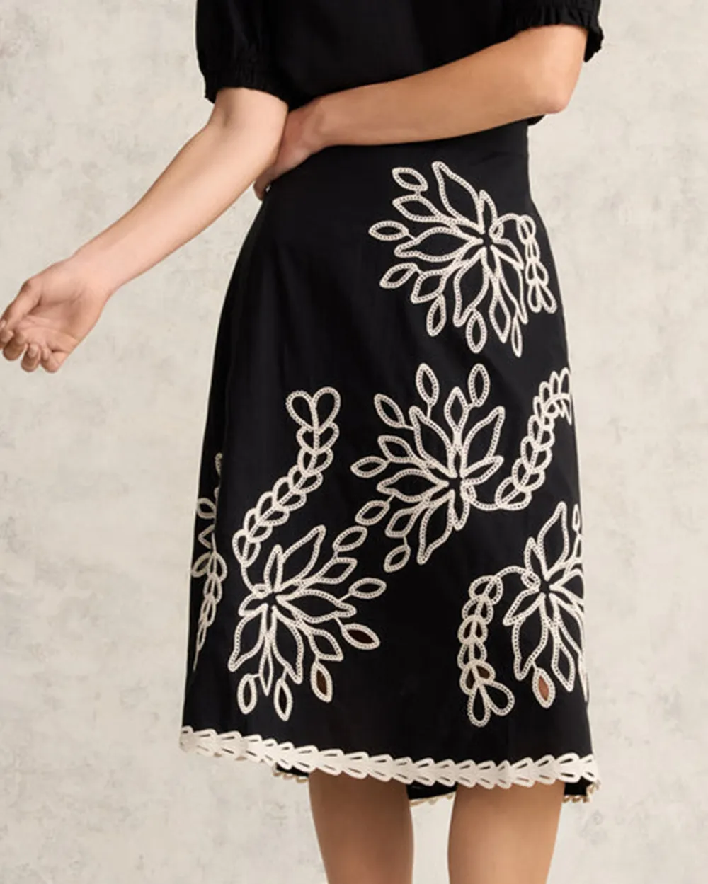 Embroidered Cotton Skirt