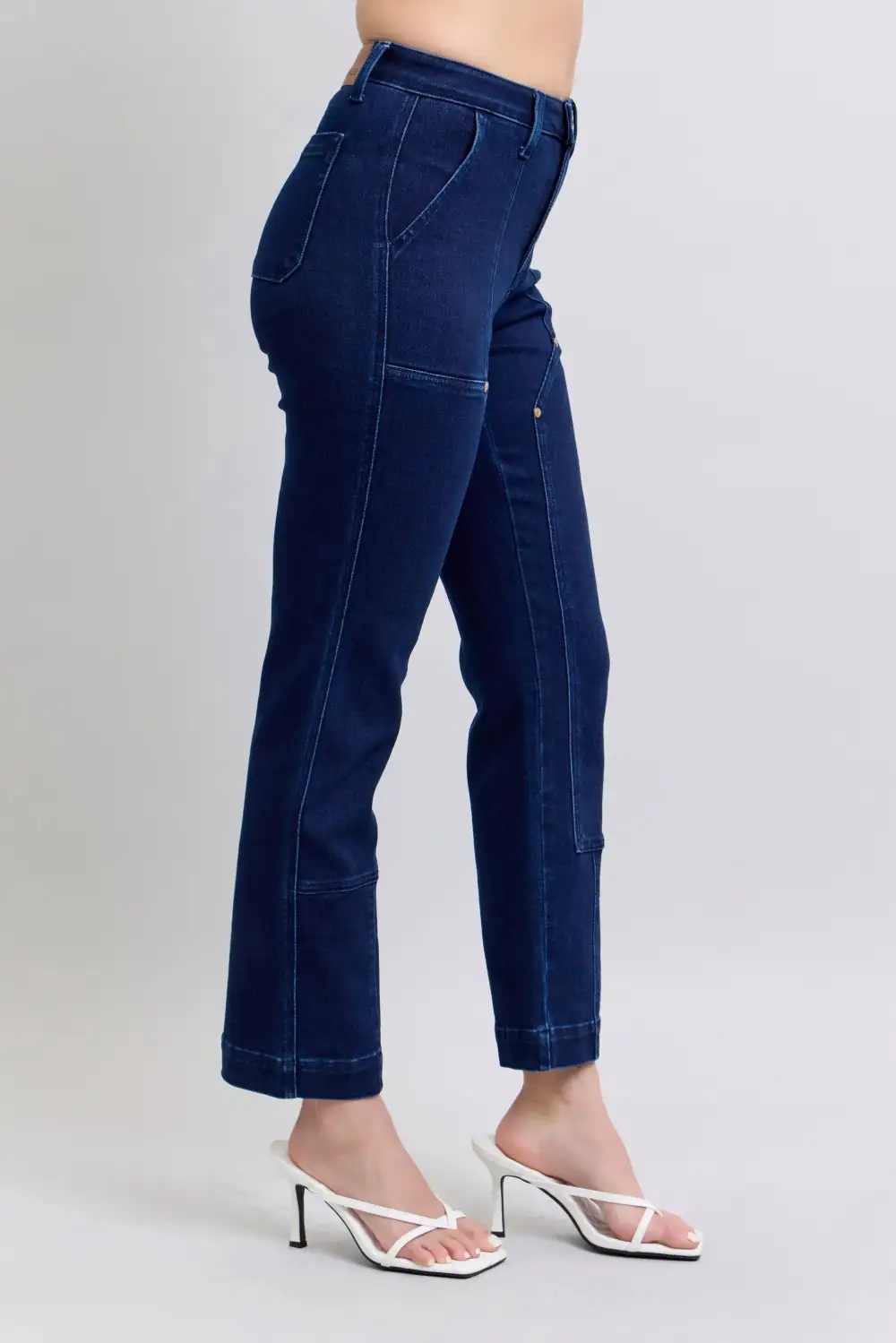 Relaxed Straight Leg Denim Jeans