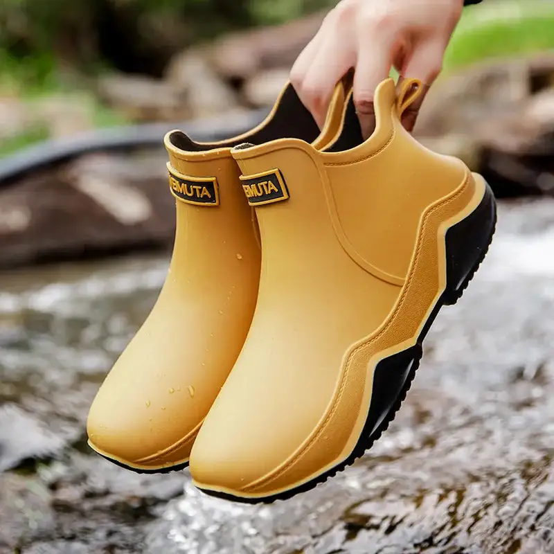 Waterproof Ankle Boots Slip Resistant Outsole Pull Tab