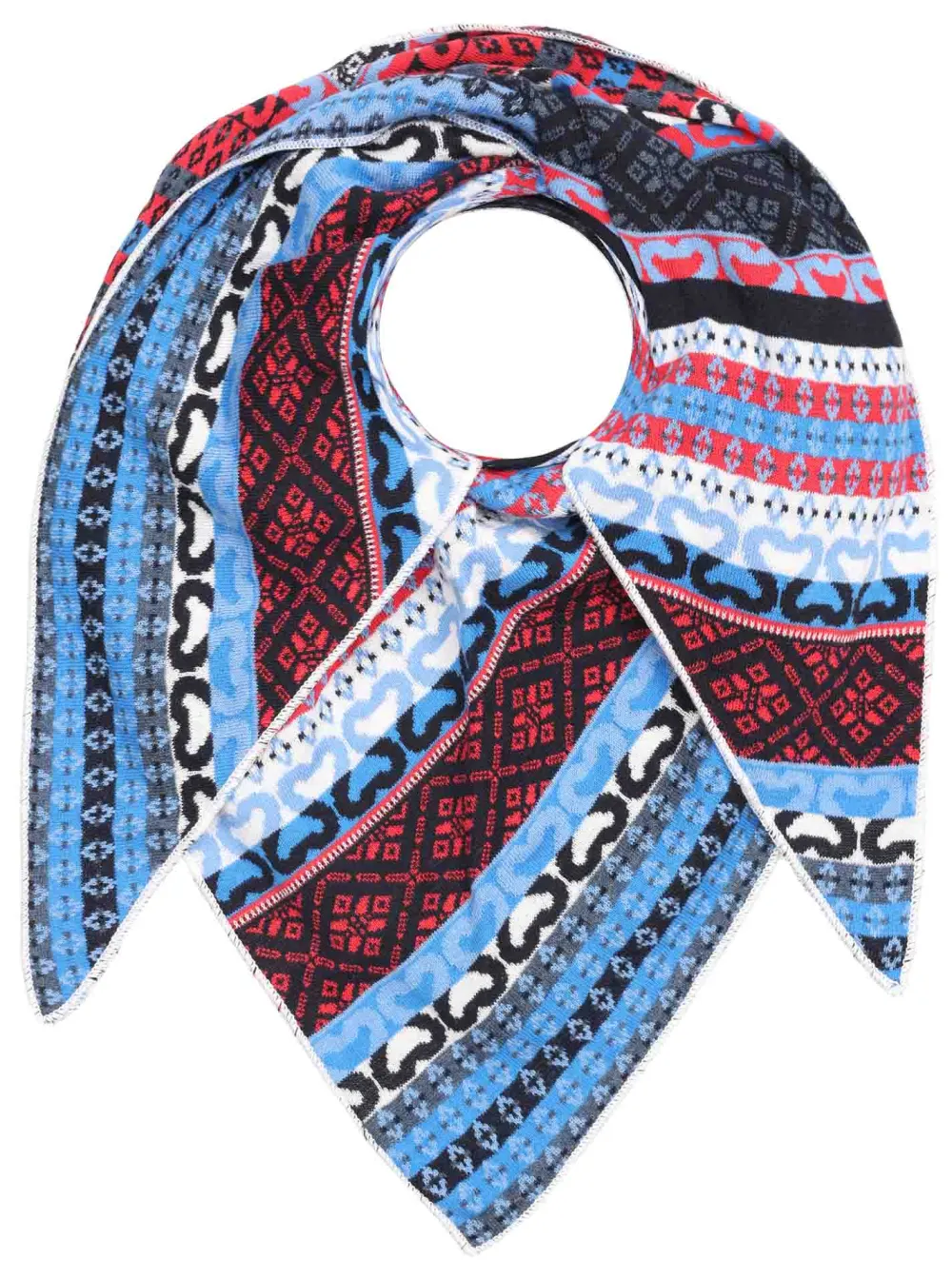 Textured Structured Cotton Wool Heart Pattern Fashion Scarf