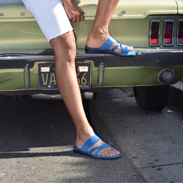 Classic Leather Toe Loop Slide Sandals