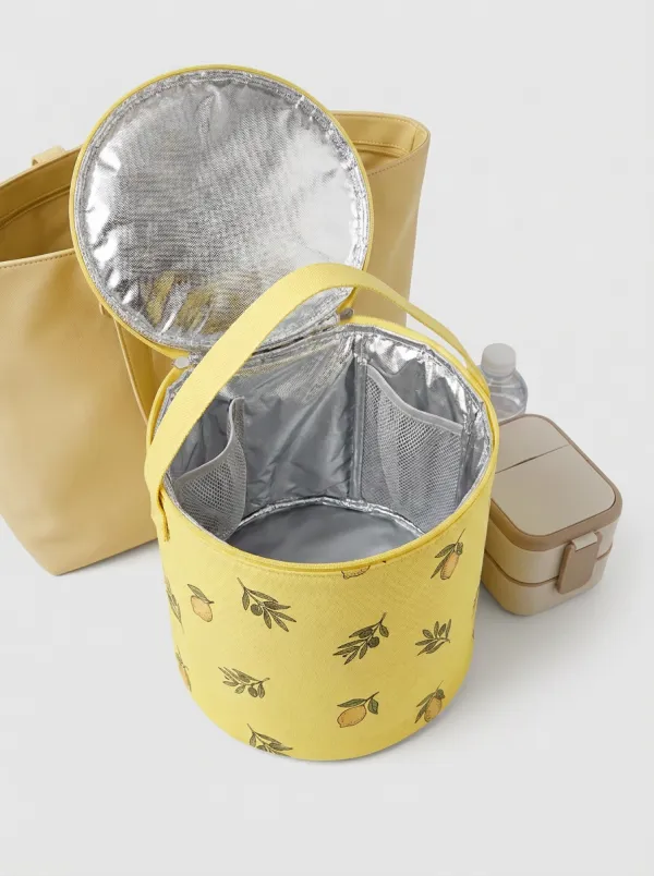 Lemon Olive Pattern Insulated Printed Lunch Bag