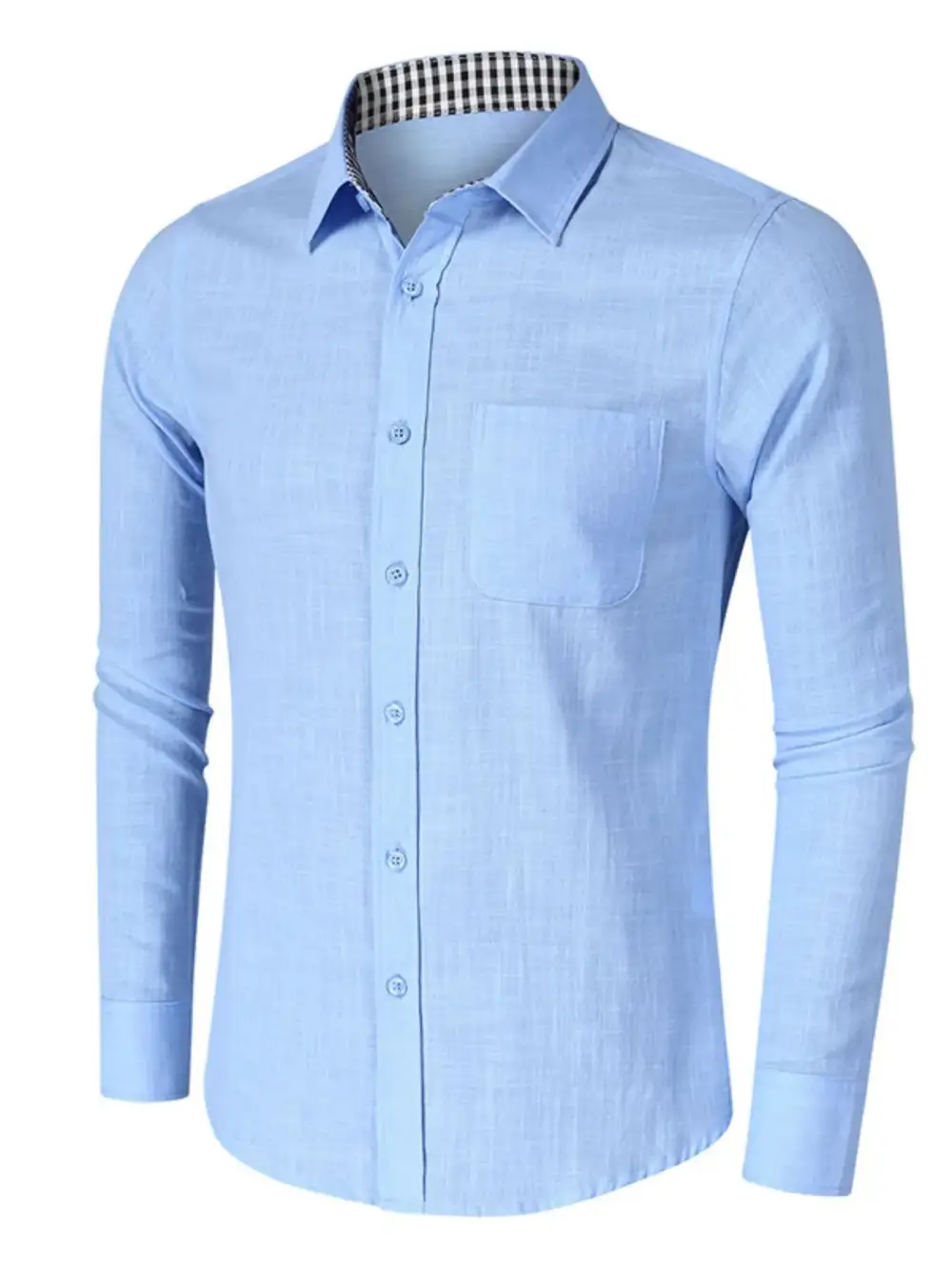 Linen-Blend Button-Down Shirt
