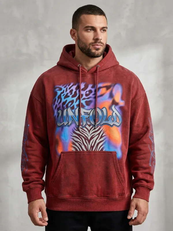 Men's Streetwear Leopard Zebra Airbrush Hoodie