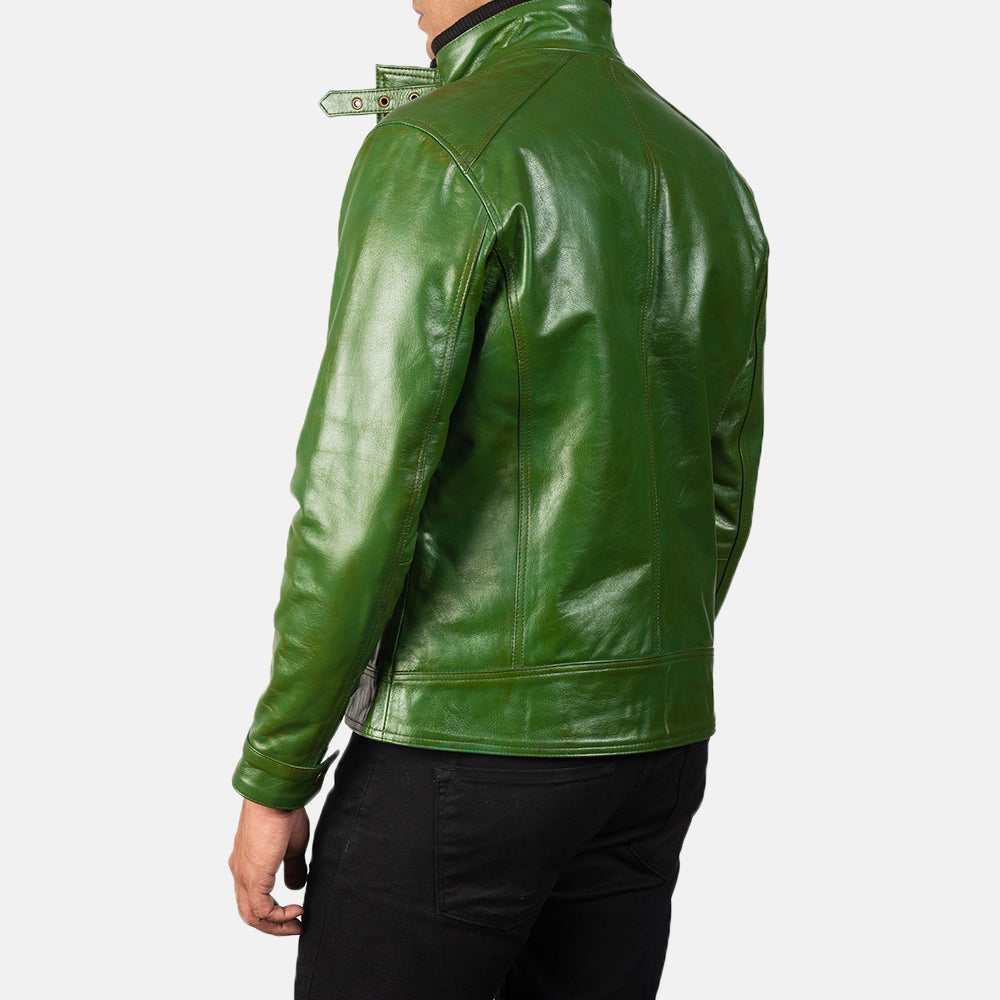 Men's Refined Biker Leather Distressed Jacket