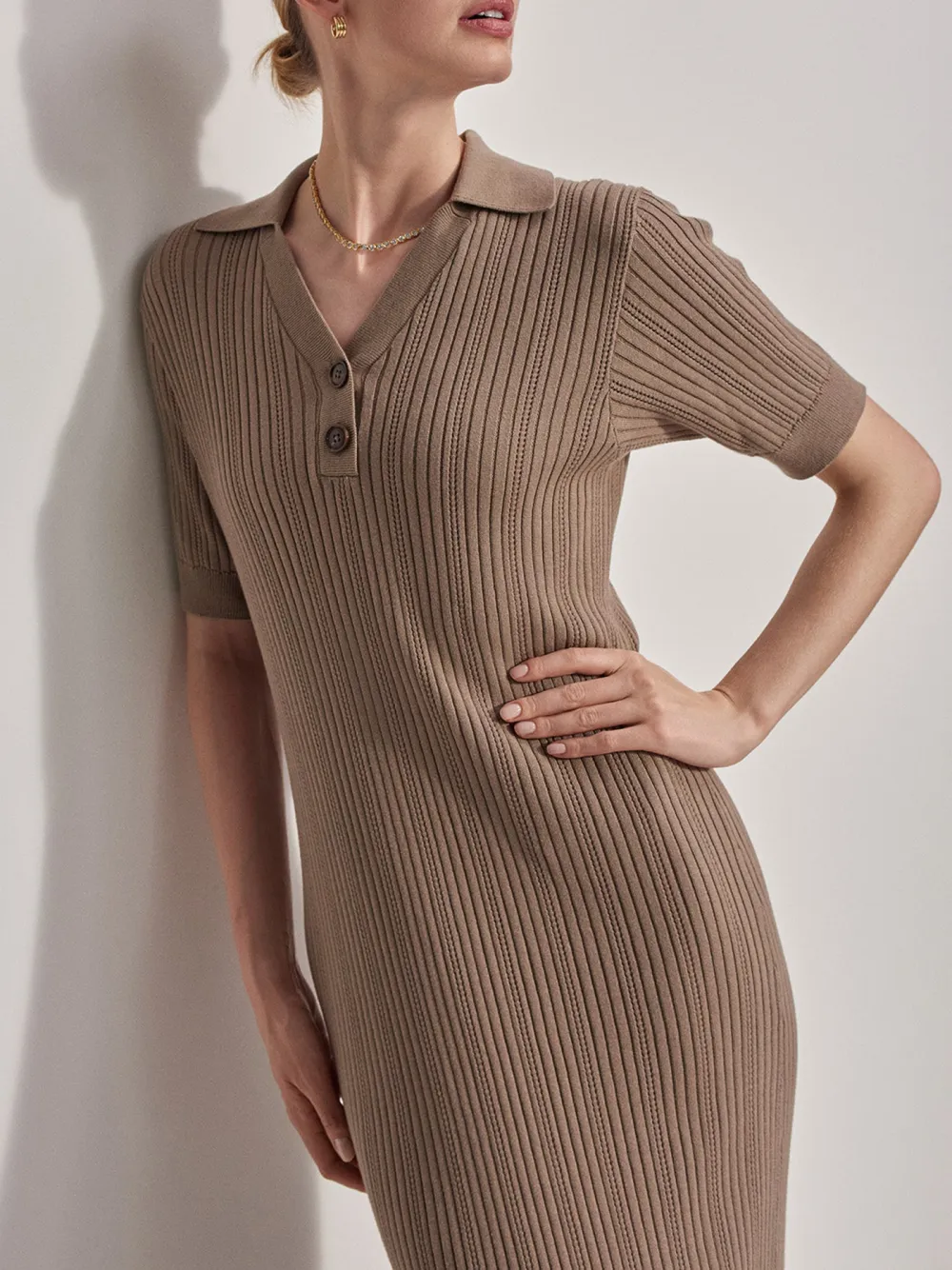 Stretch Slim Knit Maxi Dress