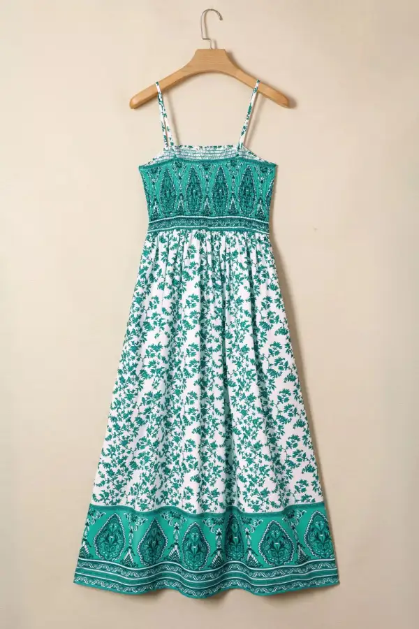 Polished Detail Floral Printed Maxi Dress