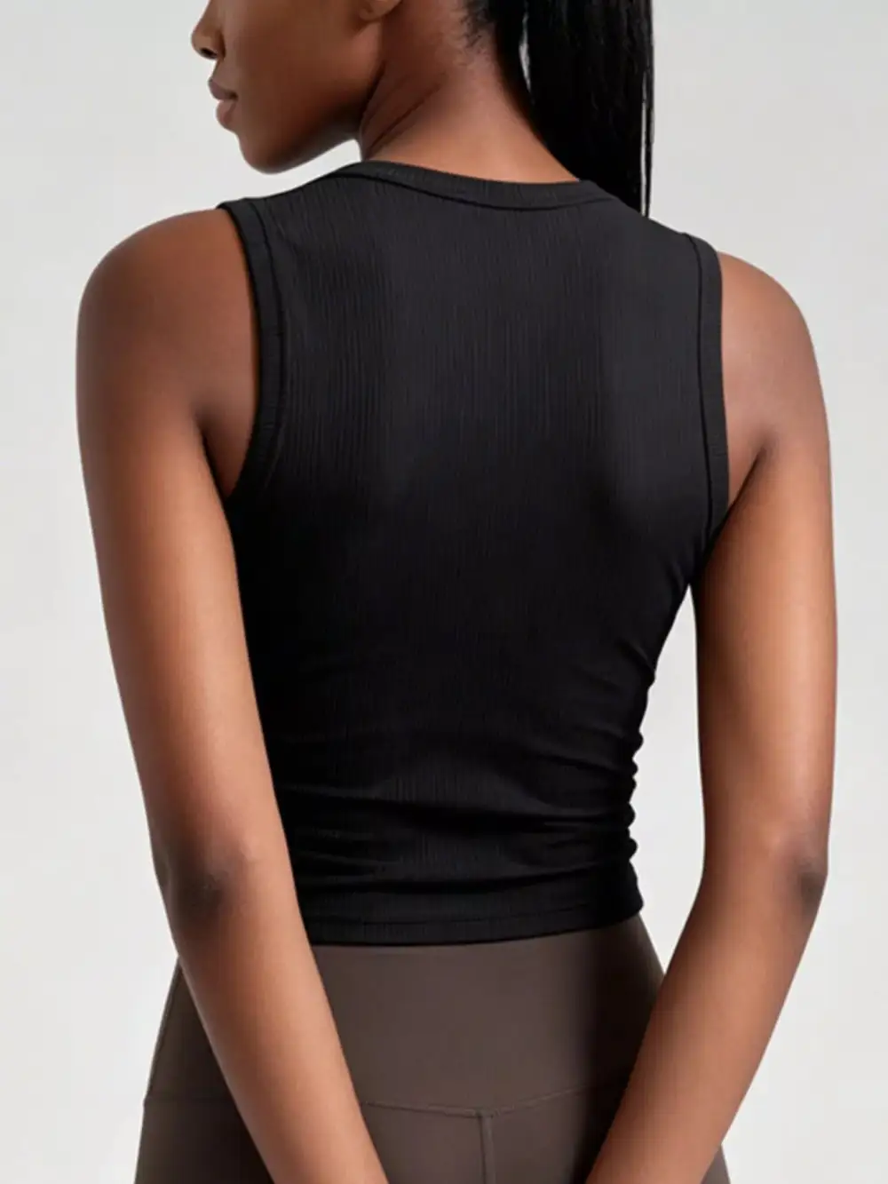 Ruched Ribbed Breathable  Tank Top