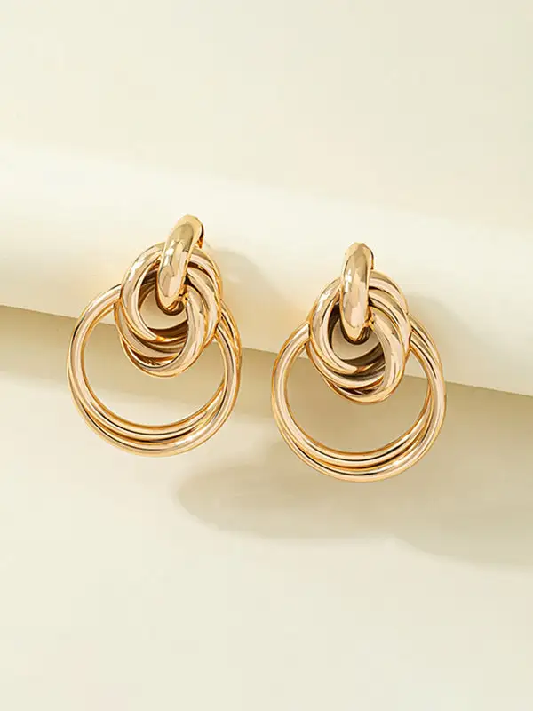 Curved Vintage-Inspired Accent Earrings