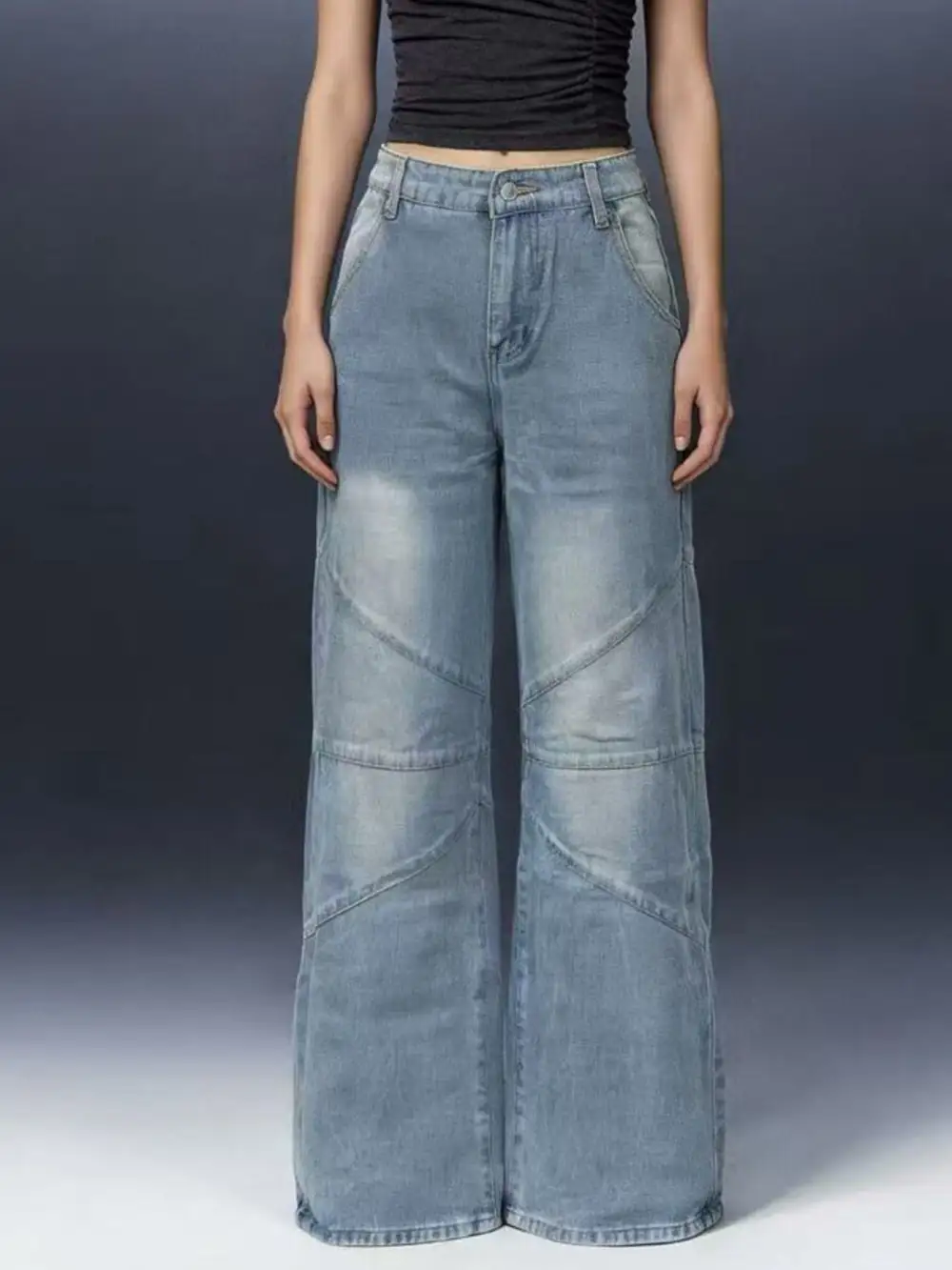Classic Vintage Wash Wide Leg Jeans