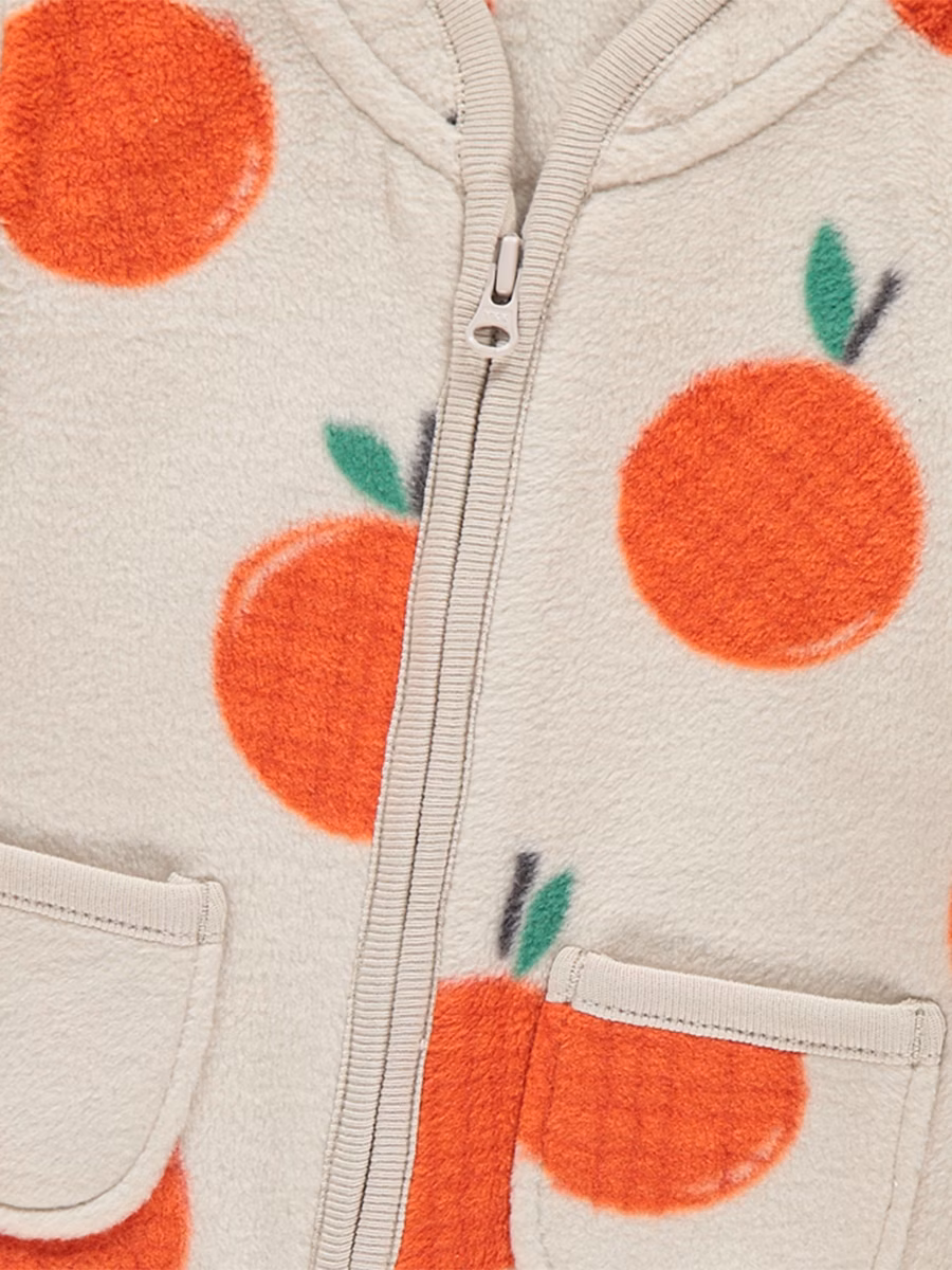 Neutral Apple Zip Fasten Pocket Fleece detail 1