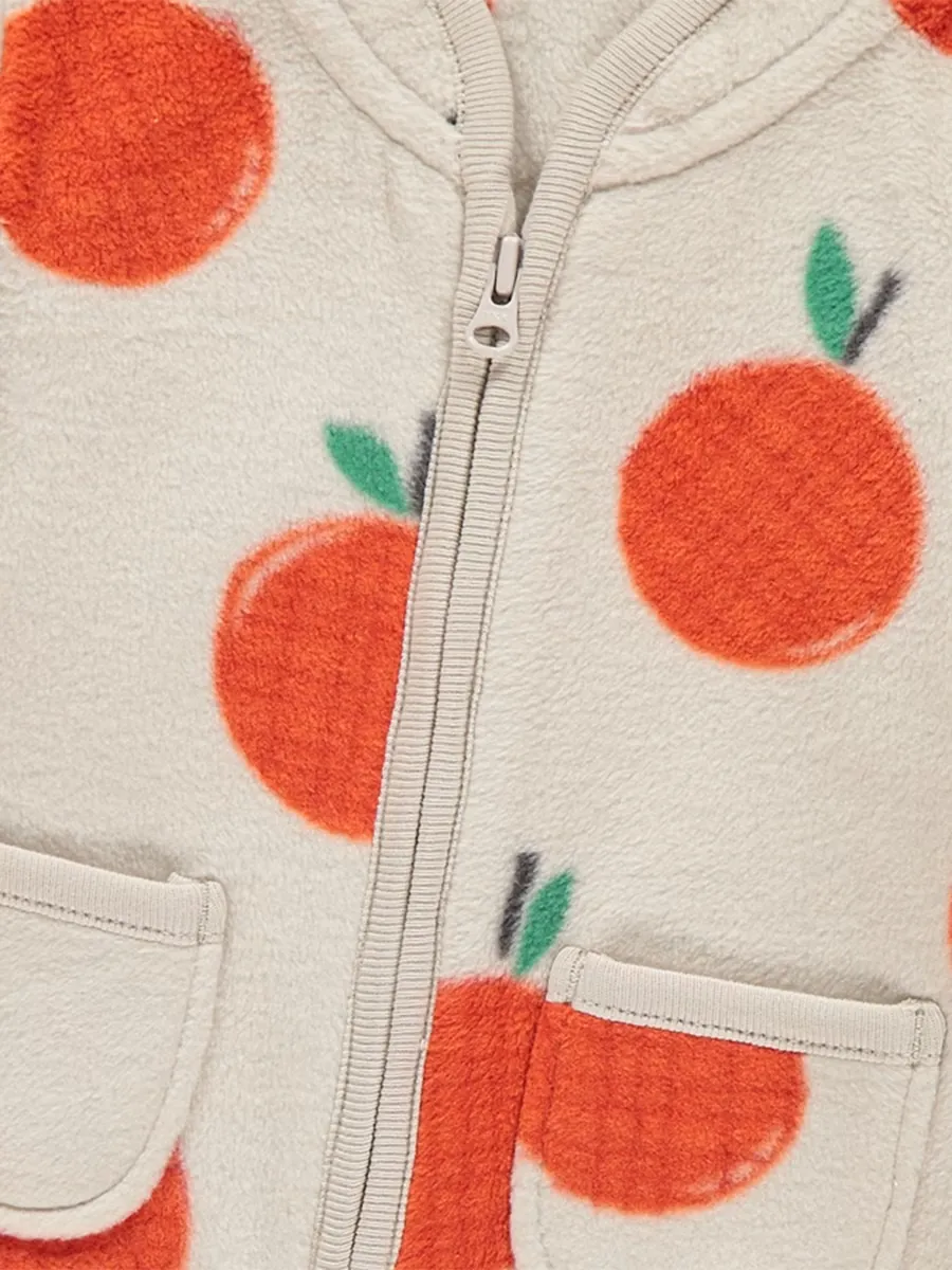 Neutral Apple Zip Fasten Pocket Fleece