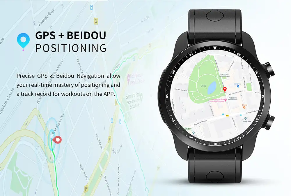 1.3 inch IPS LCD sport smart watch support GPS Waterproof