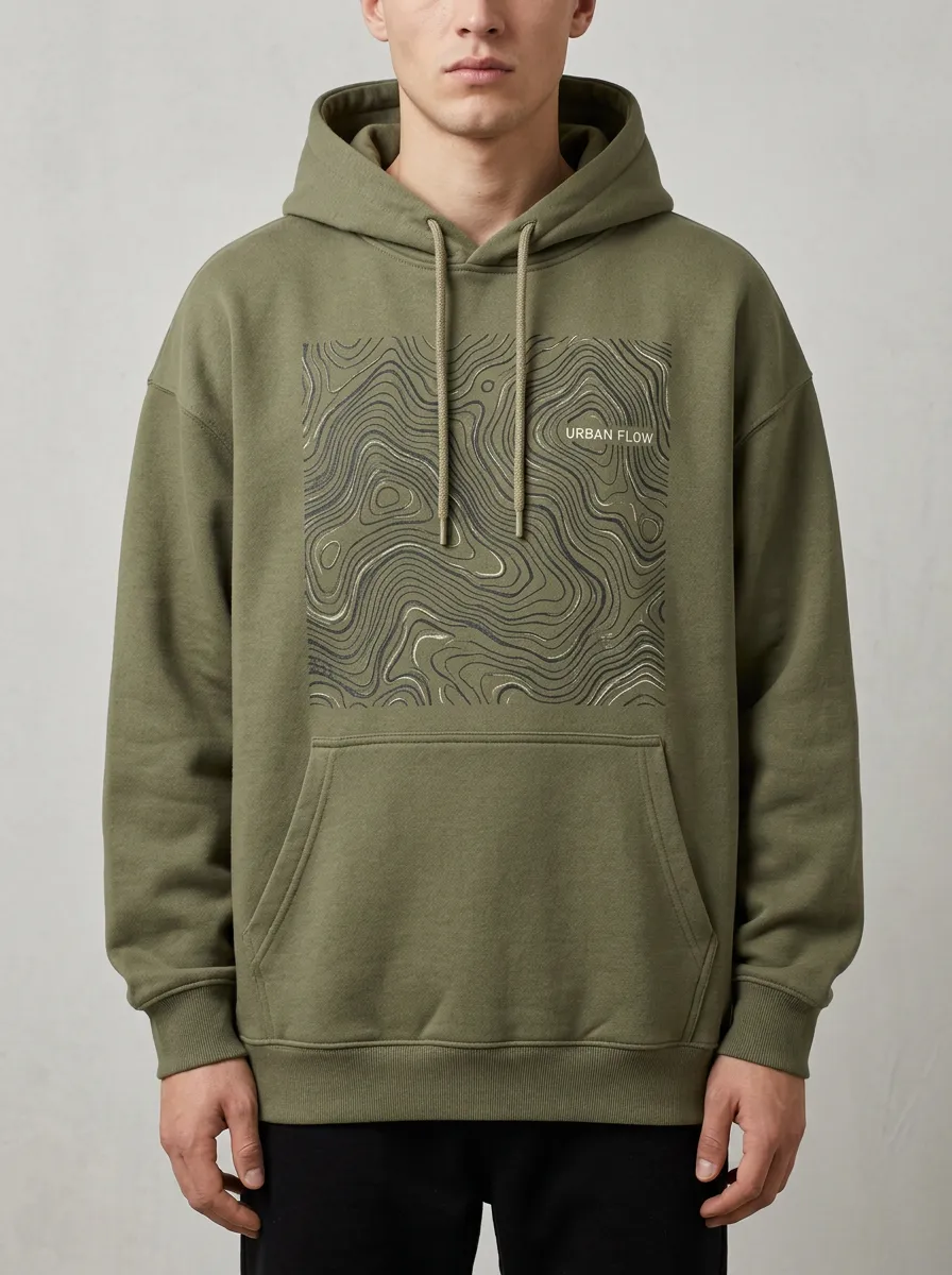 Geometric Topographic Men's Graphic Hoodie