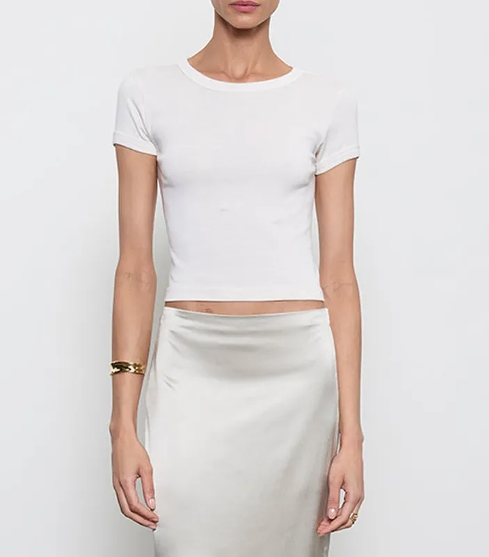 Baby Rib Cropped Tee Pearl Grey