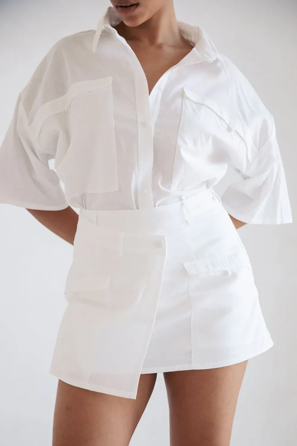 Oversized Button Up Short Sleeve Shirt