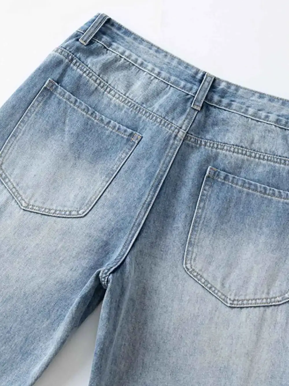 Relaxed Washed Wide Leg Jeans