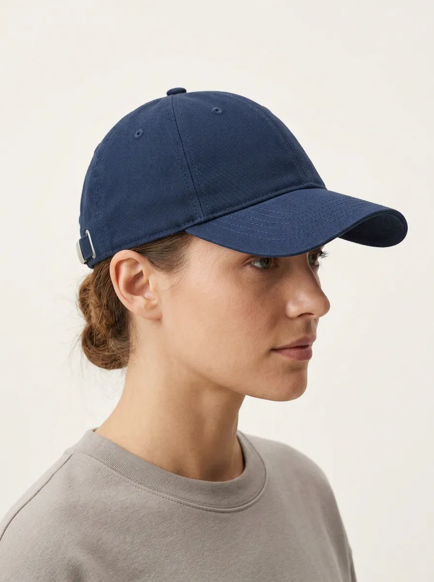 Unisex Minimalist Navy Printed Baseball Cap