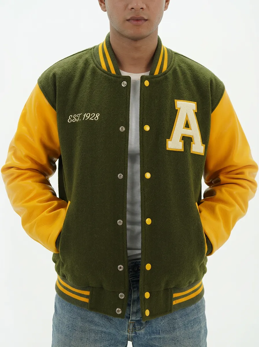 Men's Vintage Letter A 1928 Wool Baseball Jacket