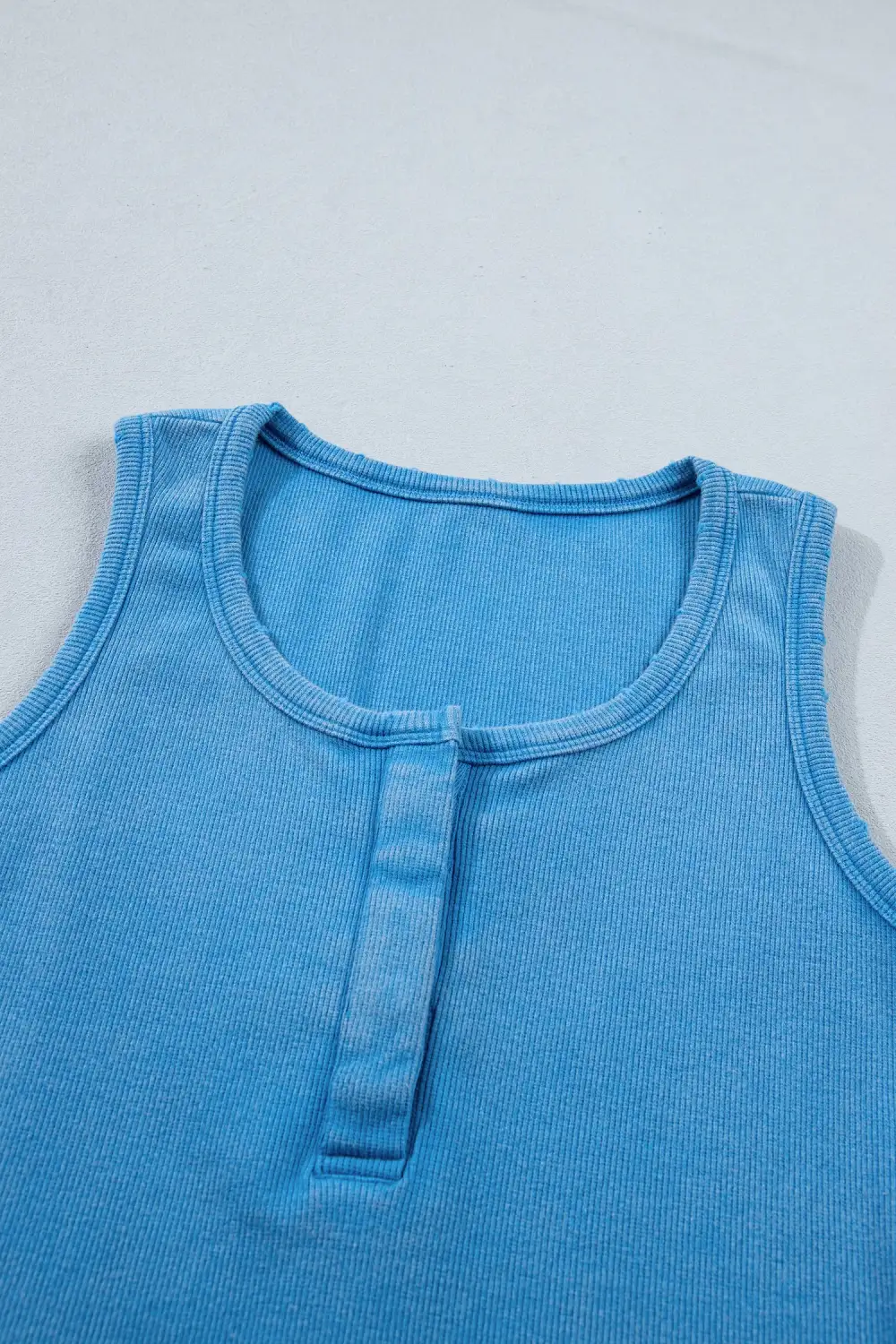 Refined Ribbed Mineral-Wash  Tank Top