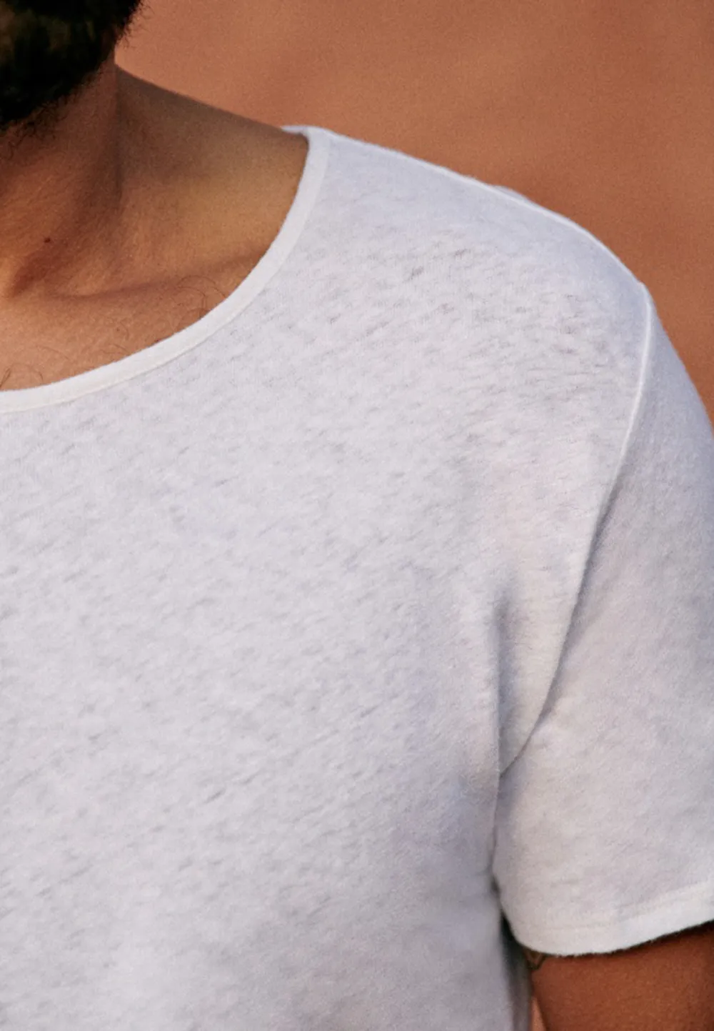 Ecru Oversized Wide Neck Short Sleeve T-Shirt