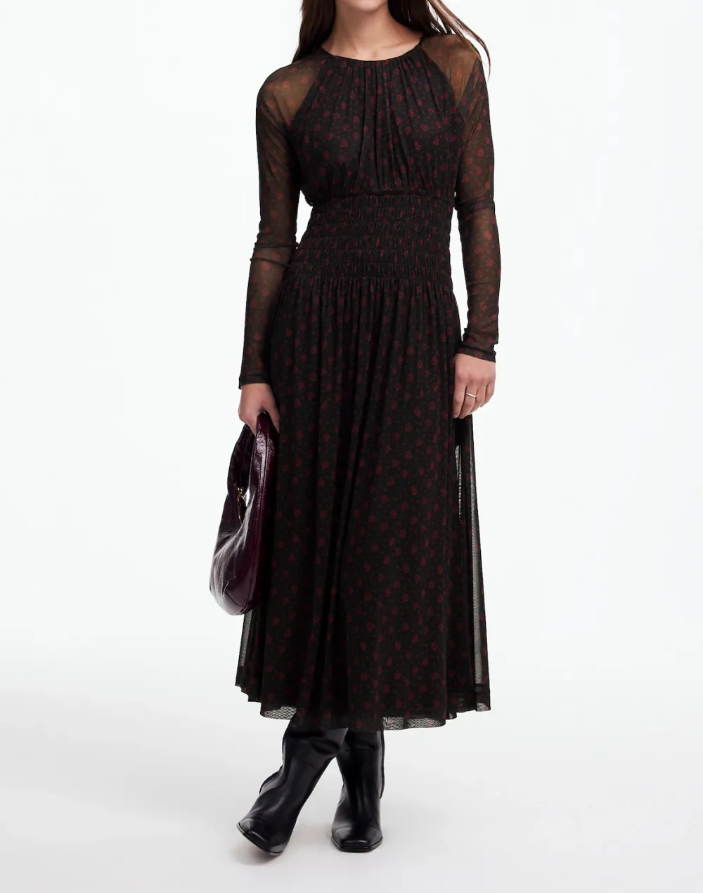 Smocked Maxi Dress In Floral