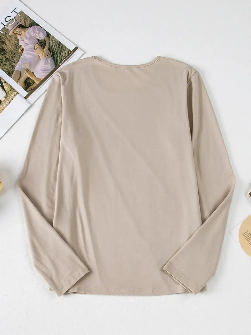 Asymmetric Seam Detail Long Sleeve Top