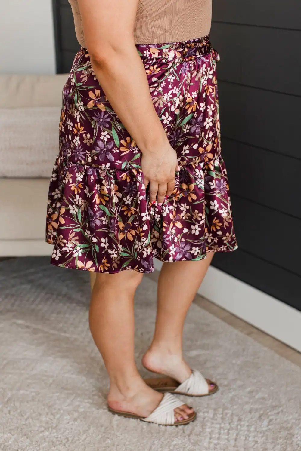 Elastic Waist Floral Everyday Everyday Skirt