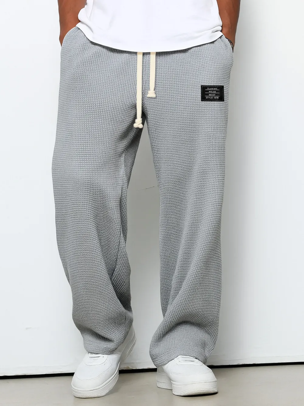 Textured Knit Relaxed Trousers