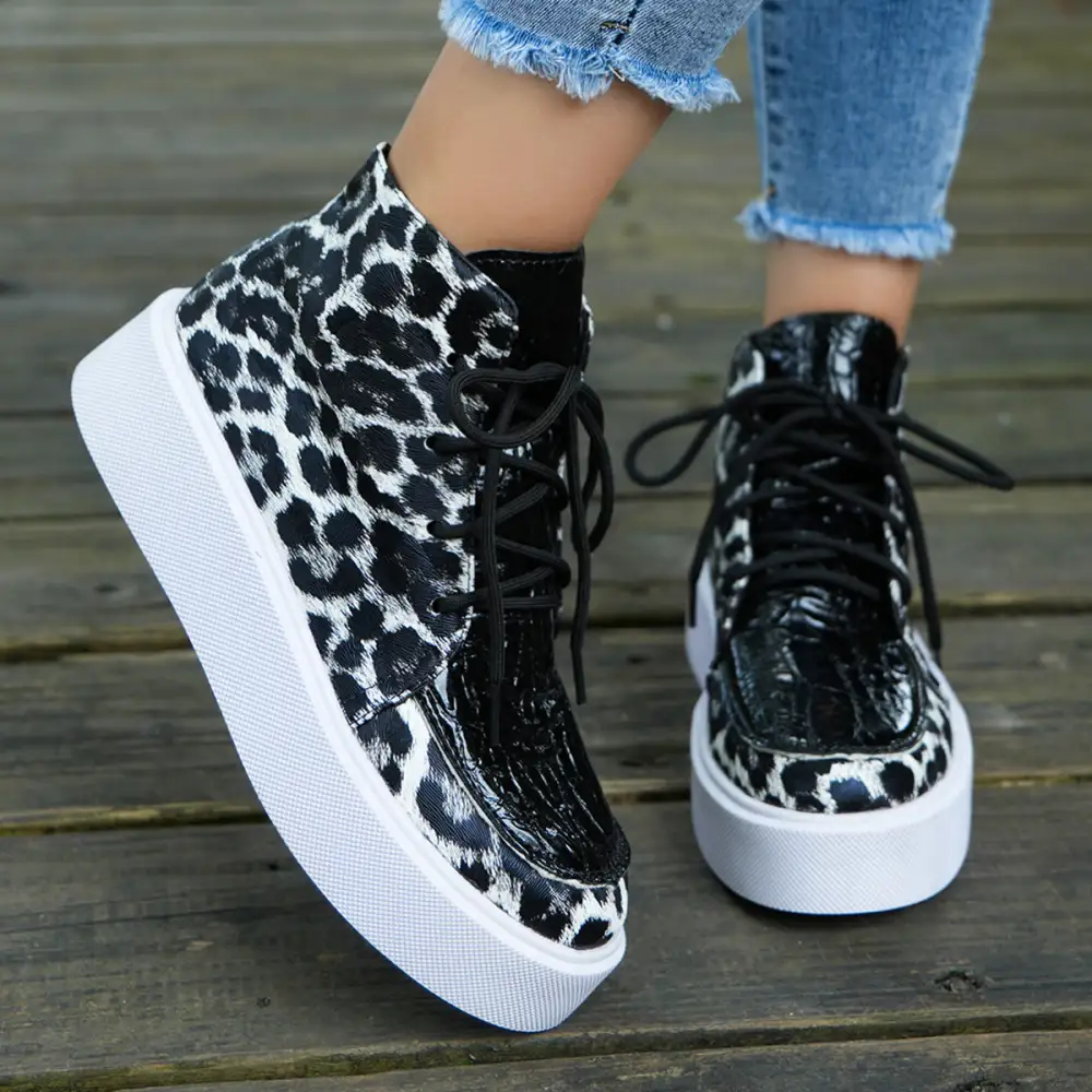 Leopard Print Platform Sneakers