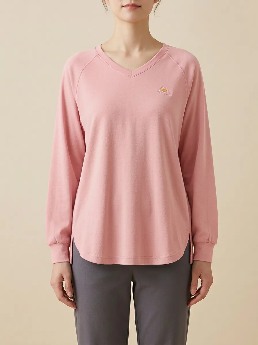 Women's V-Neck Raglan Long-Sleeve Top