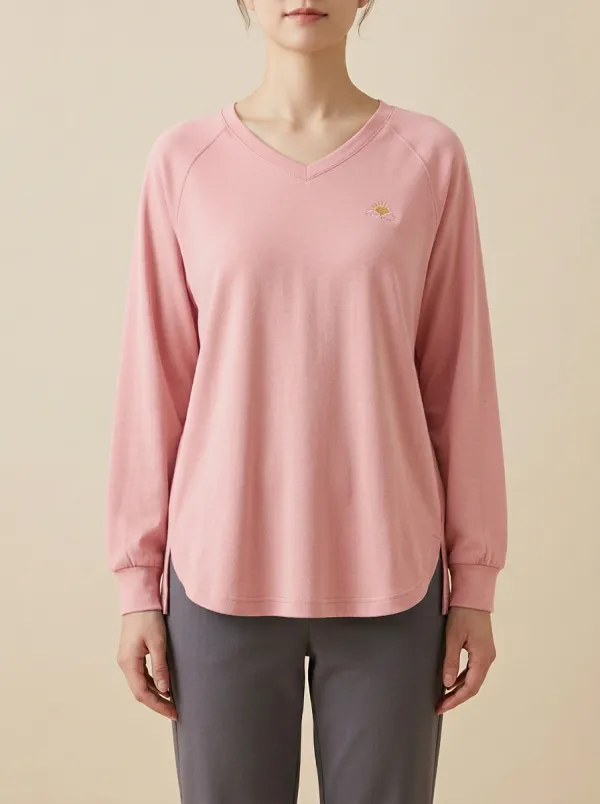 Women's V-Neck Raglan Long-Sleeve Top