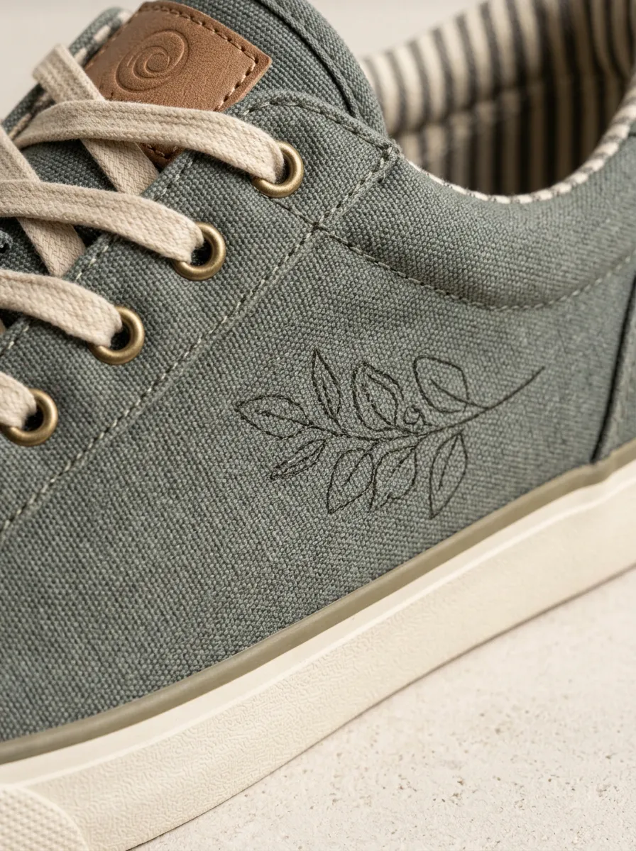 Modern Leaf Graphic Winter Look Men's Canvas Shoes