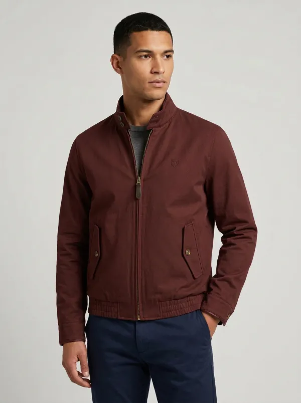 Men's Casual Olive Green Stand Collar Zip-up Bomber Jacket