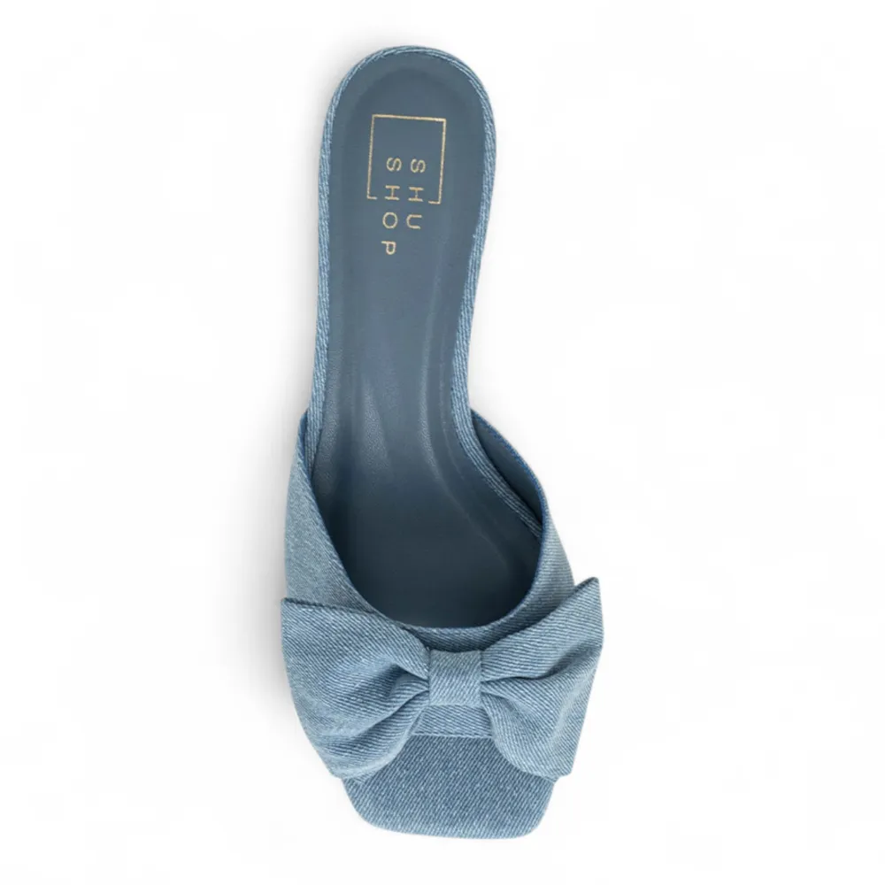 Ella Chic Bow Kitten Heel Mule