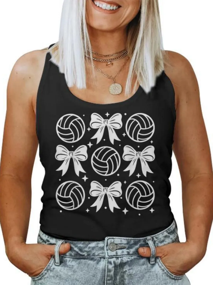 Volleyball Bow Graphic Tank