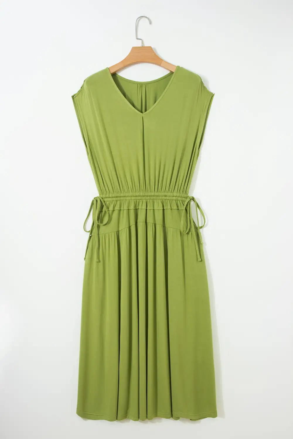 Structured Shape Abstract Print V Neck Maxi Dress