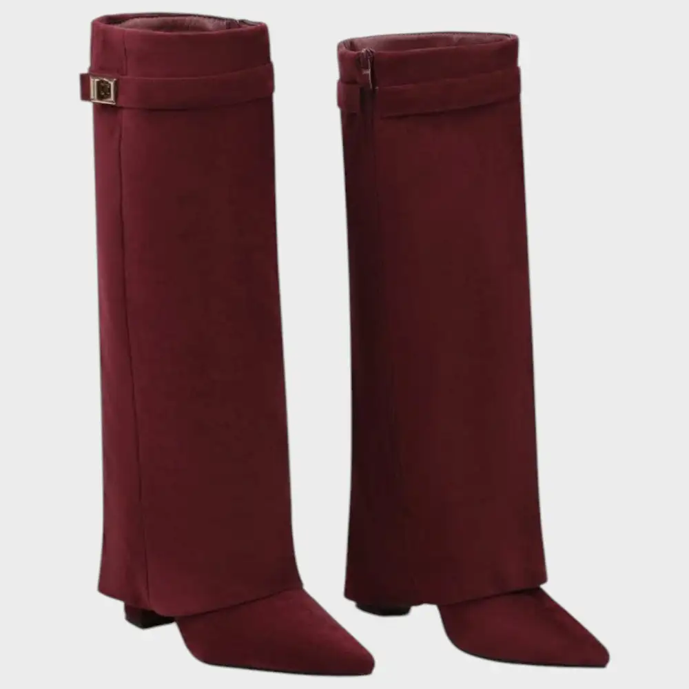 Square Toe Suede Tall Boots