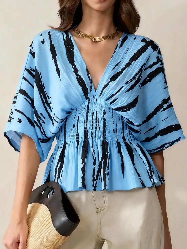 Easygoing Relaxed V-Neck Blouse