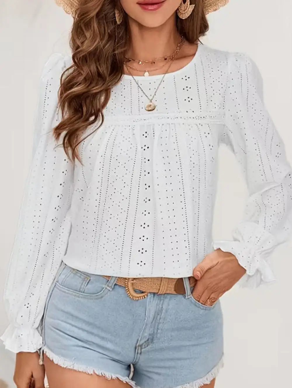Cutout Long Sleeve Top