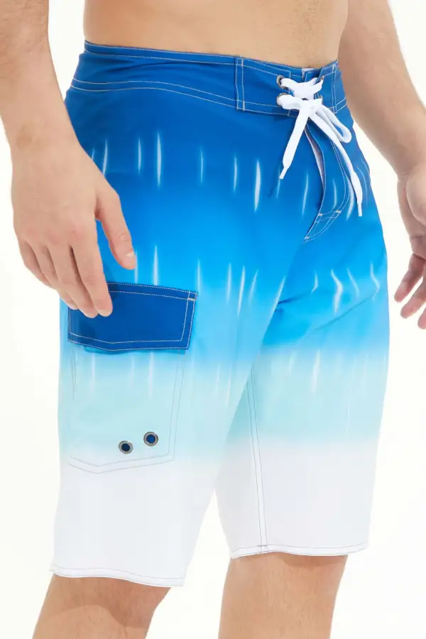 Gradient Drawstring Pocket Swim Boardshorts