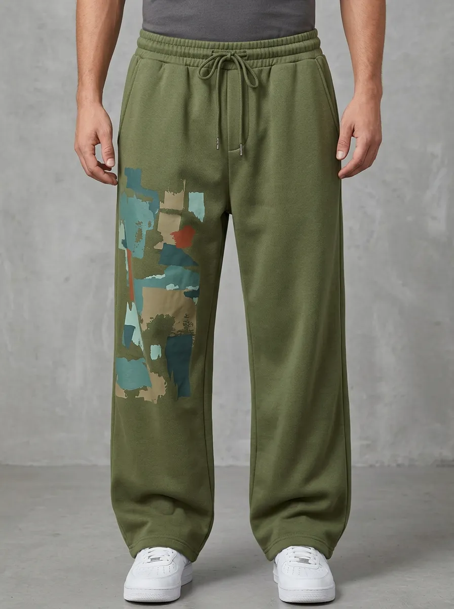 Sweatpants Patchwork Abstract Men's Sweatpants