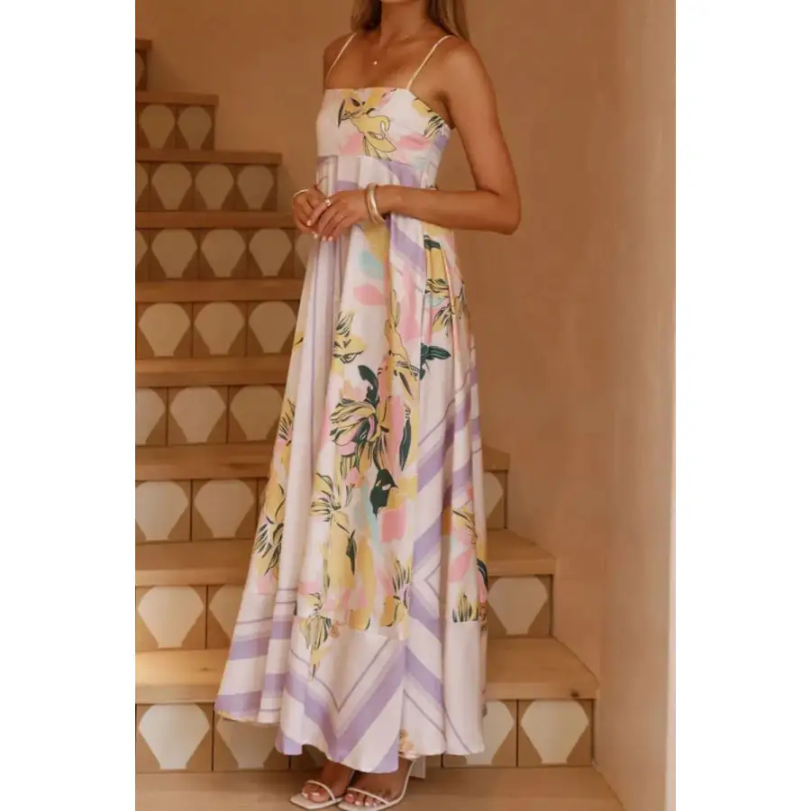 Casual Printed Square Neck Cami Maxi Dress