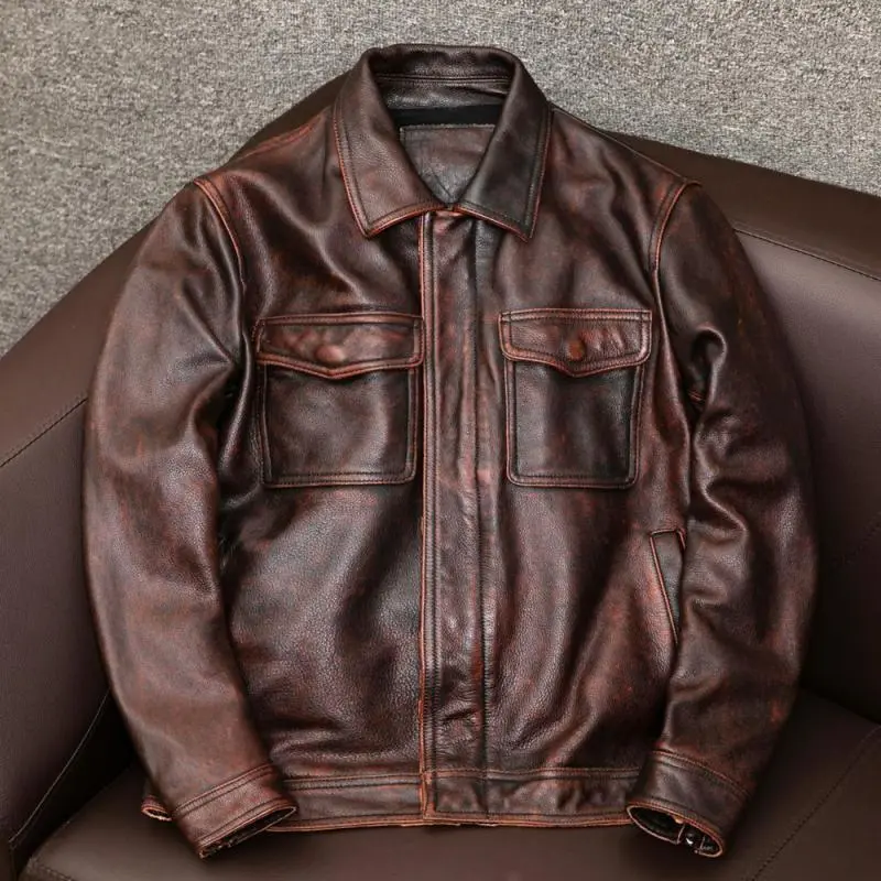 Leather Utility Pocket Jacket