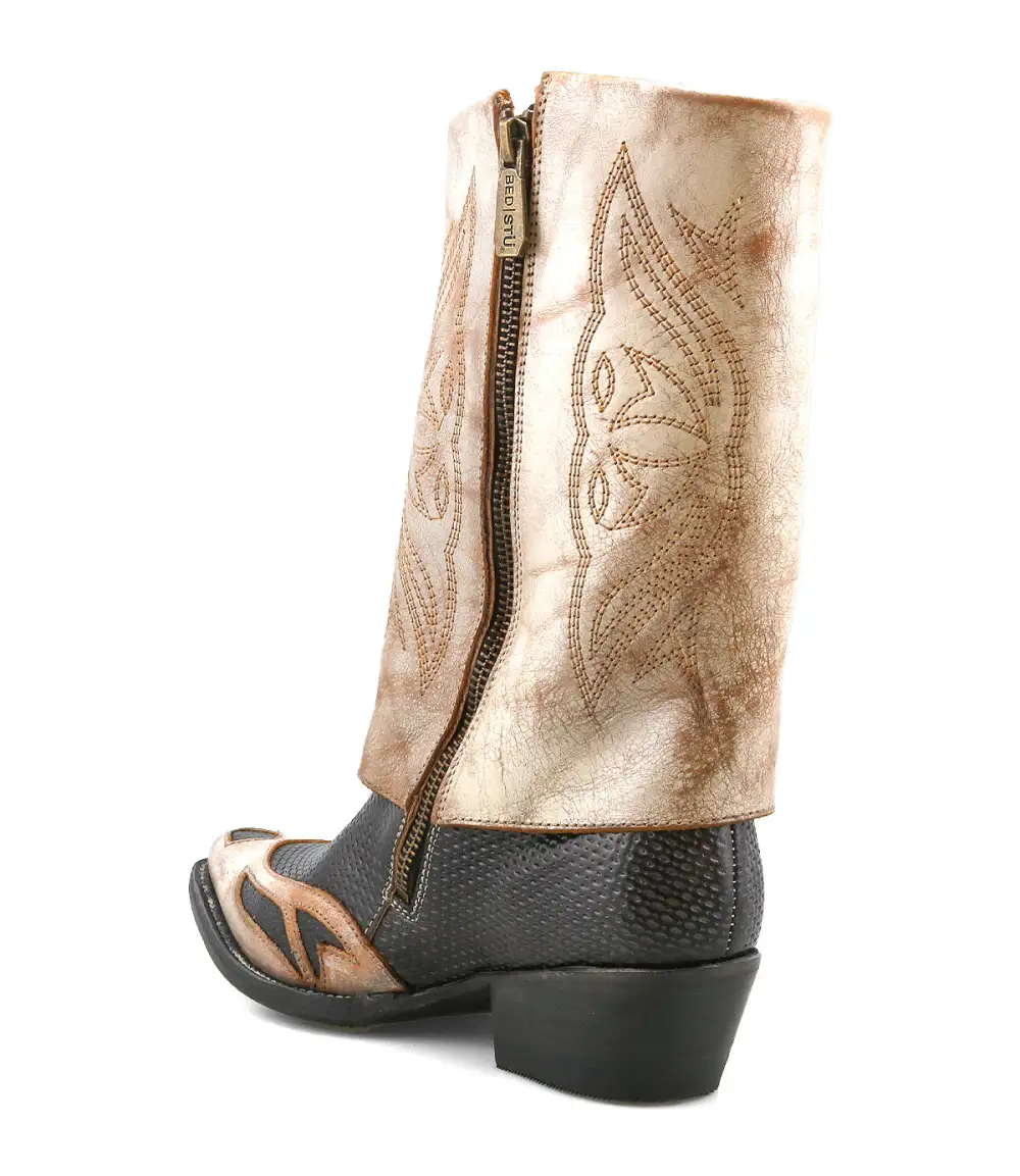 Side-Zip Perforated Western Boots