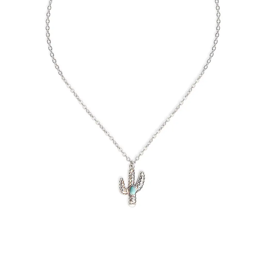 Cactus Charm Accent Classic Necklace