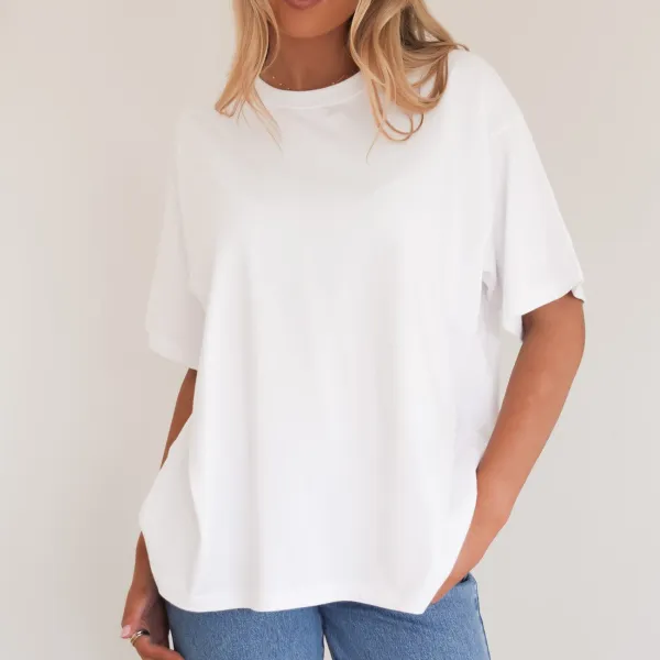 Oversized Ribbed Weekend Layer Casual Tee